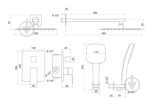 Душевая система Globus Lux GLM-205-GP - фото 8