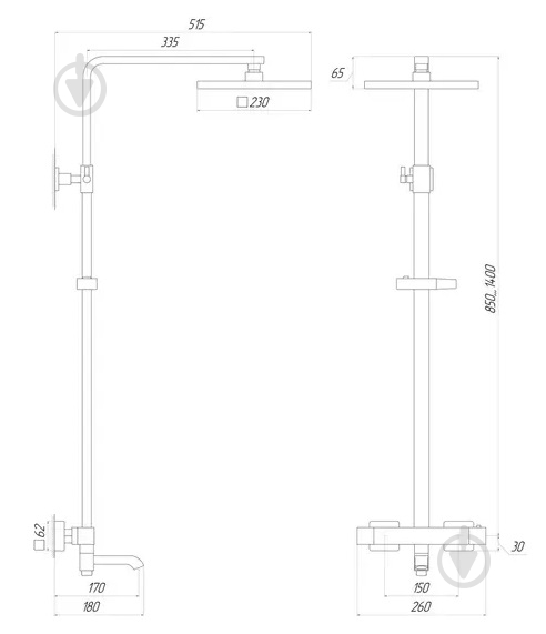 Душевая система Globus Lux VAN-GLQ-0041T - фото 2