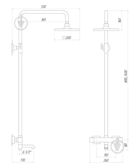 Душова система Globus Lux GLM-0041T-BB - фото 5 Душова система Globus Lux GLM-0041T-BB - фото 5
