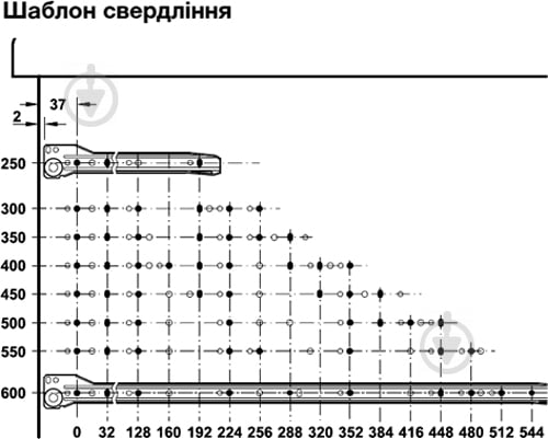 Напрямна роликова Hafele 431.16.701 L-300 мм білий - фото 3