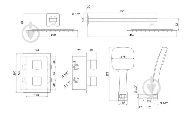 Душевая система Globus Lux GLM-405-BB-TT - фото 3 Душевая система Globus Lux GLM-405-BB-TT - фото 3