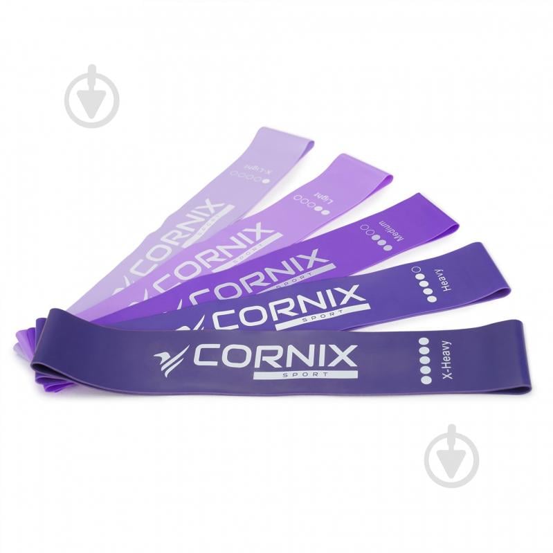 Набір стрічок для фітнесу Cornix Mini Power Band 1-20 кг 5 шт. XR-0253 фіолетовий - фото 5