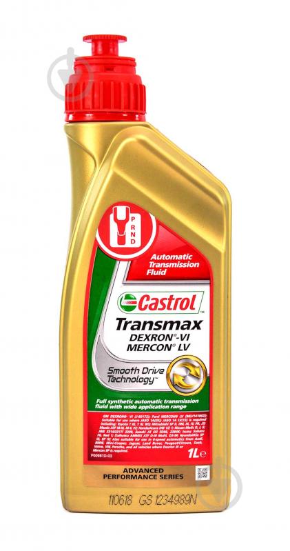 Масло трансмиссионное Castrol Transmax Dexron VI Mercon LV ATF 1 л (156CAA) - фото 1