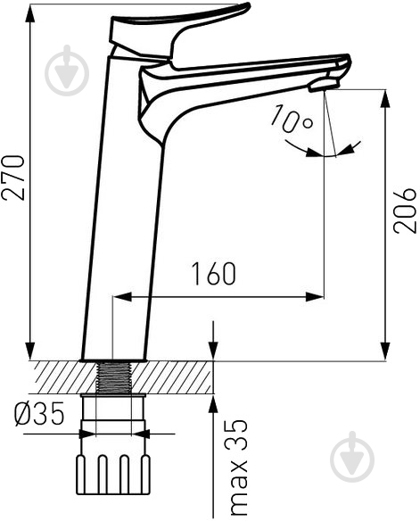 Смеситель для умывальника Ferro Espacio BES2L - фото 2