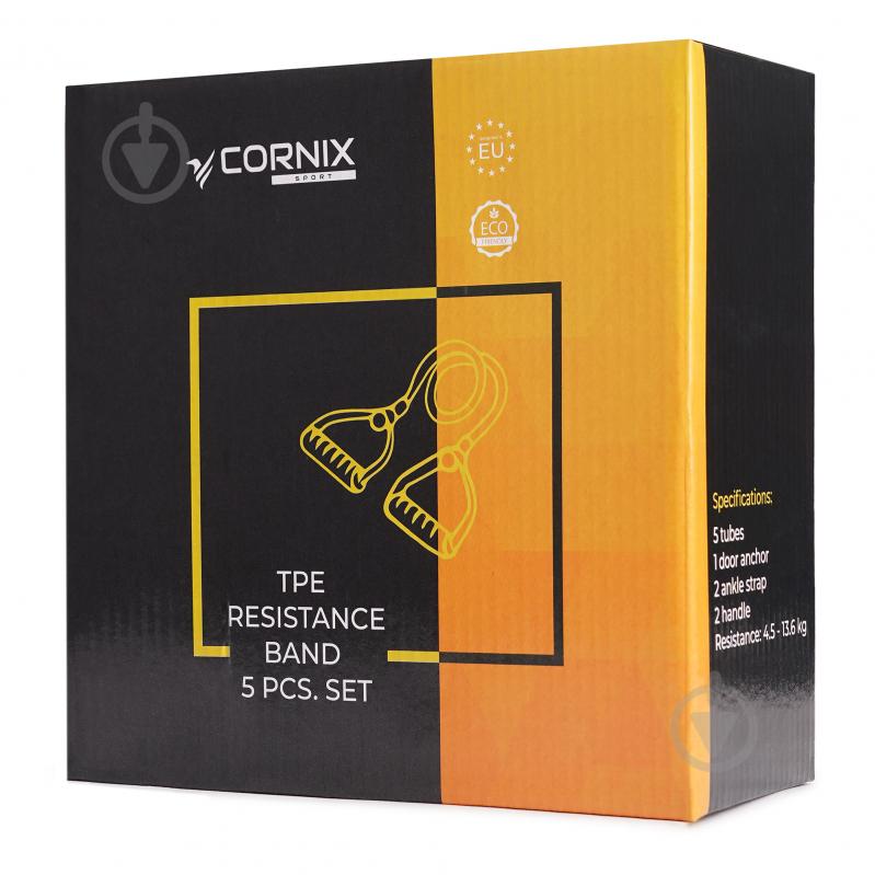 Еспандер трубчастий Cornix 5 шт. 4.5-13.6 кг XR-0255 - фото 5