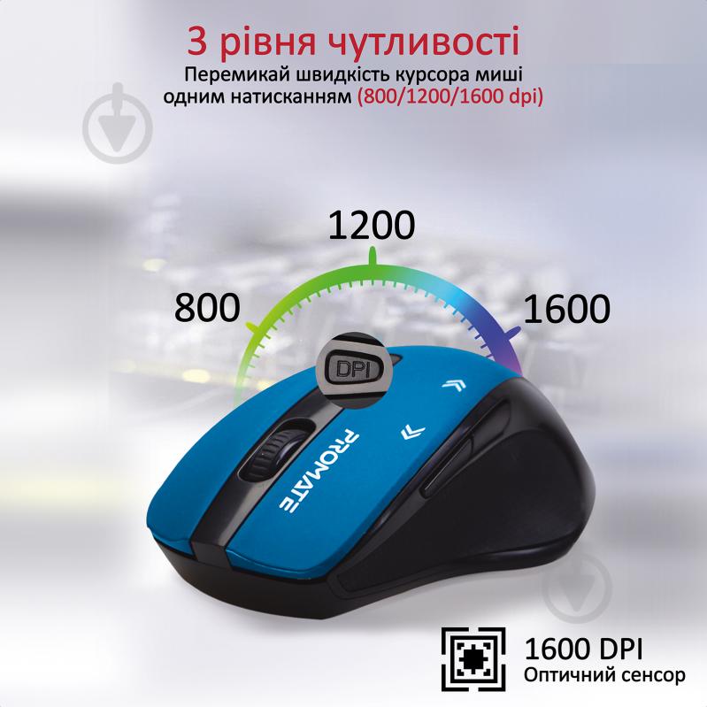 Мышь Promate Cursor Wireless Blue - фото 3