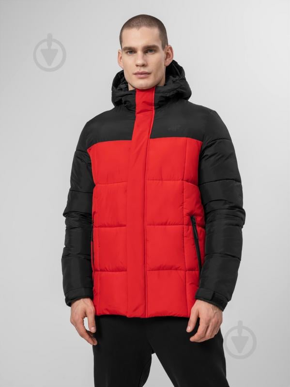 Пуховик мужской зимний 4F JACKET KUMP009 H4Z22-KUMP009-61S р.S красно-черный - фото 3