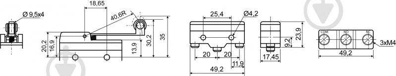 Перемикач мікро Аско-Укрем Z-15GW2-B A0050040006 - фото 3