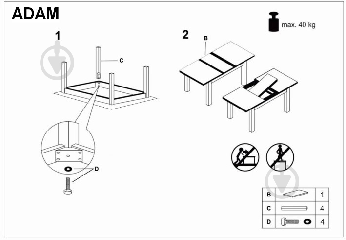 Стол обеденный Signal Meble ADAM 1200x680x750мм дуб ланселот/белый матовый - фото 3