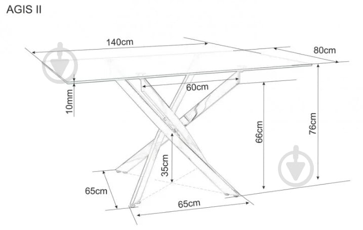 Стіл обідній Signal Meble AGIS 1400x800x750мм прозорий/хром - фото 2