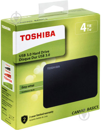 Зовнішній жорсткий диск TOSHIBA External Hard Drive Canvio Basics 4 ТБ 2,5" USB 3.0USB 2.0 (HDTB440EK3CA) black - фото 6