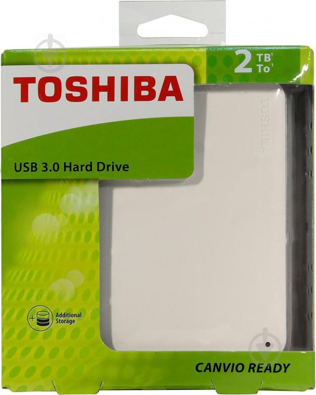 Зовнішній жорсткий диск TOSHIBA External Hard Drive Canvio Ready 1 ТБ 2,5" USB 3.0USB 2.0 (HDTP210EW3AA) white - фото 8