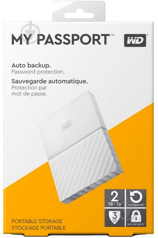 Зовнішній жорсткий диск Western Digital External My Passport 2 ТБ 2,5" USB 3.0USB 2.0 (WDBS4B0020BWT-WESN) white - фото 9