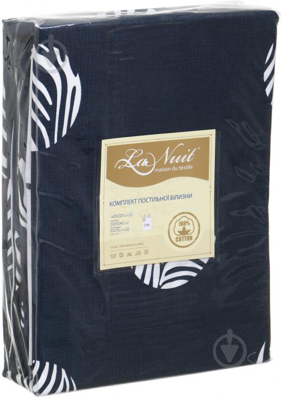 Комплект постельного белья Leaf 200 TC сине-белый La Nuit - фото 3
