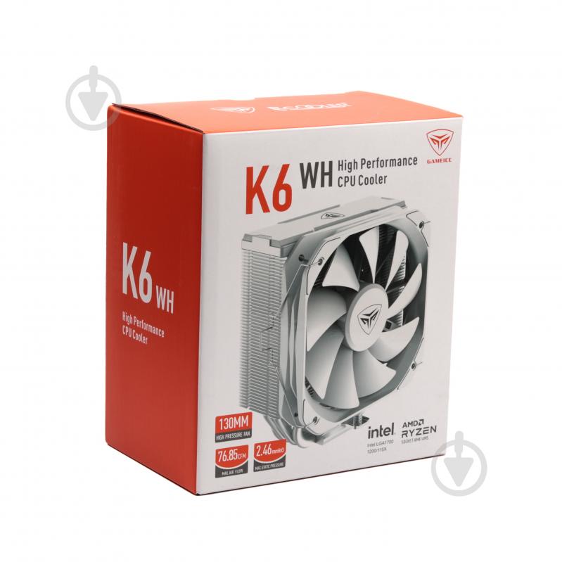 Процессорный кулер PcCooler K6 WH, TDP 240 Вт высота 156 мм Hydraulic bearing - фото 8