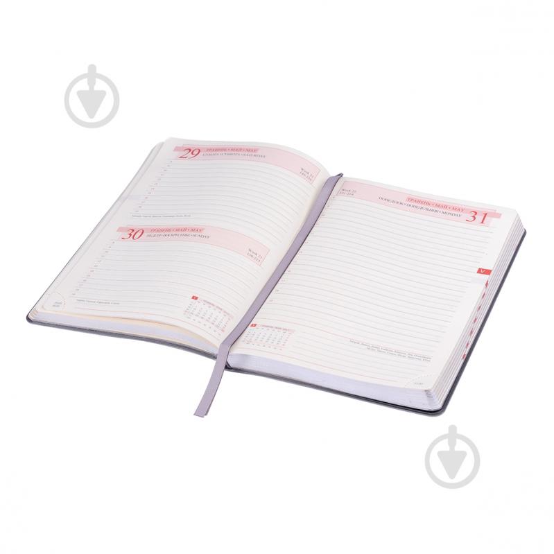 Щоденник датований Boss сірий лінія Leo Planner A5 2021 - фото 4