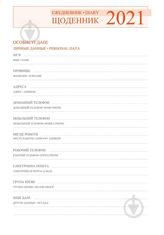 Щоденник датований чорний лінія Leo Planner Destiny A5 2021 - фото 5