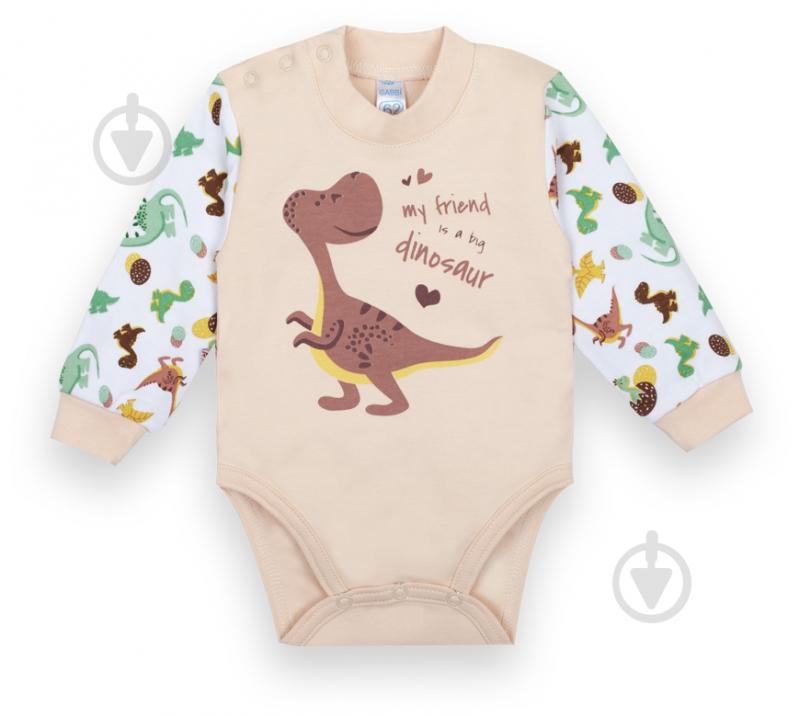 Боди для мальчика для девочки GABBI Зооленд р.68 бежевый BD-20-21-1 - фото 1