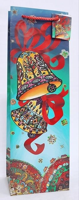 Пакет подарунковий Різдвяні дзвоники 36x12x9 см Гулівер Країна - фото 1 Пакет подарунковий Різдвяні дзвоники 36x12x9 см Гулівер Країна - фото 1