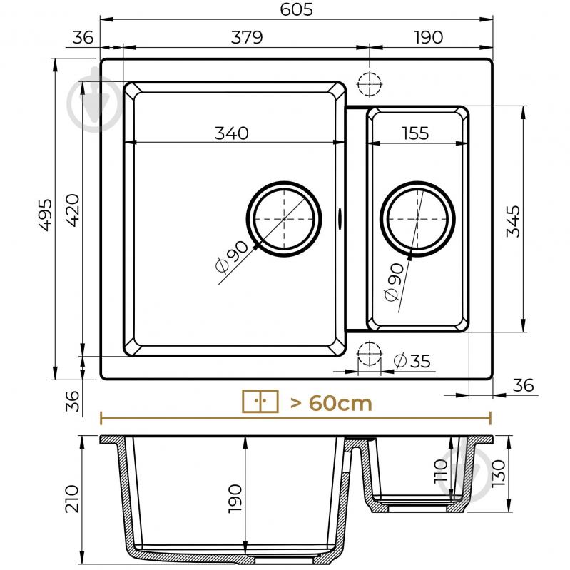 Мойка для кухни FERRUM FER.B.5KBO Sink Quality - фото 4