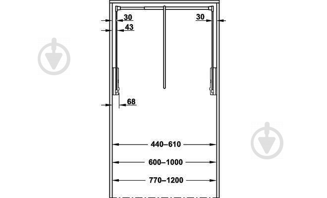 Пантограф Hafele 805.20.056 770-1200 мм черный/хром - фото 3