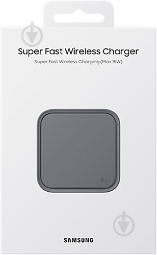 Бездротовий зарядний пристрій Samsung 15W WIRELESS CHARGER PAD DARK GRAY (EP-P2400TBEGEU) - фото 7