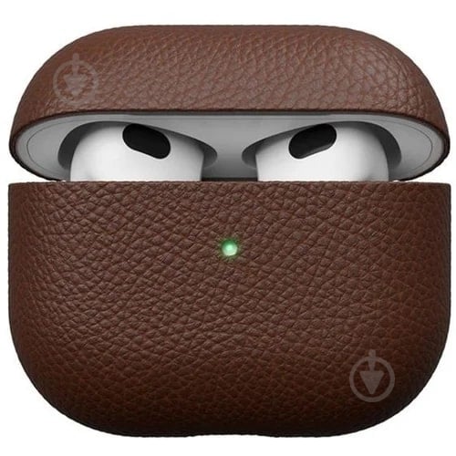 Чохол для навушників KeyBudz Artisan Series Leather Natural brown AP3_S3_NBN for Apple AirPods 3 - фото 1