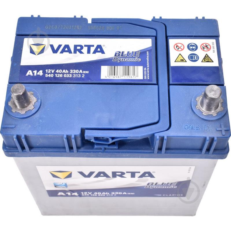 Акумулятор автомобільний Varta Blue Dynamic 40Ah 330A 12V 540126033 «+» праворуч (540126033) - фото 2