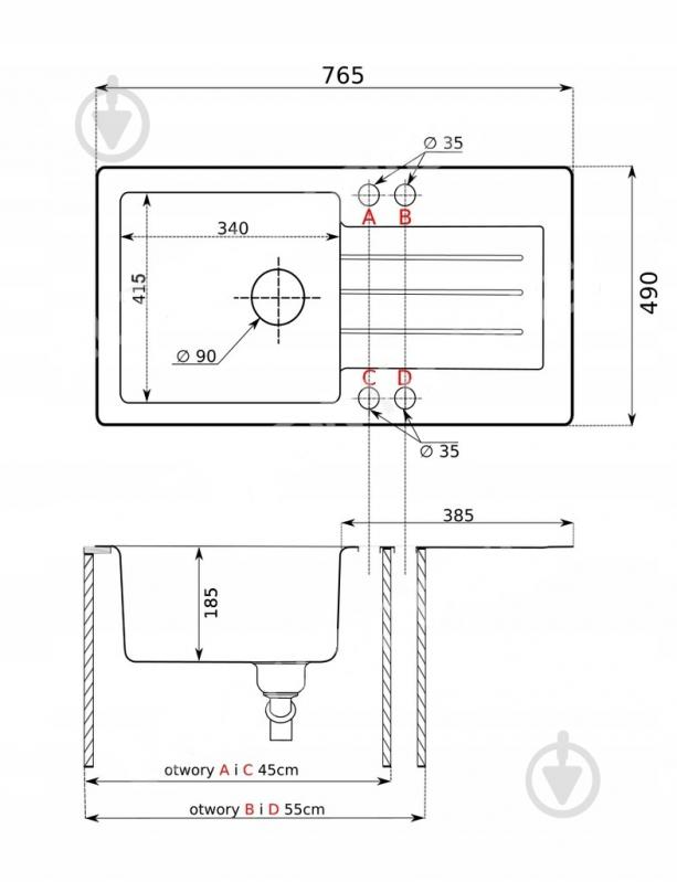 Мойка для кухни REALGAR REA.D.1KDO Sink Quality - фото 3