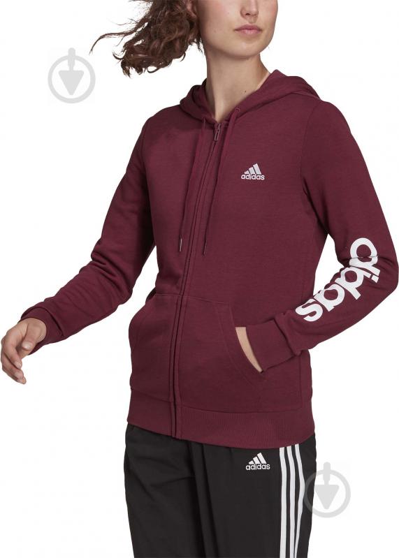 Джемпер Adidas W LIN FT FZ HD H07820 р. XS червоний - фото 1