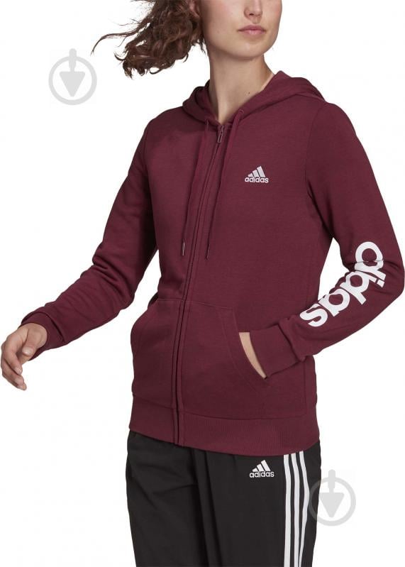 Джемпер Adidas W LIN FT FZ HD H07820 р. L червоний - фото 1