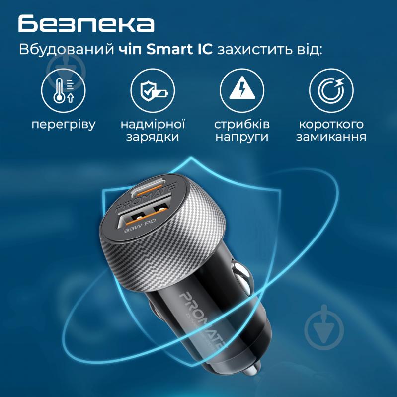 Автомобільний зарядний пристрій USB-C, USB-A DriveGear-PD33 - фото 6