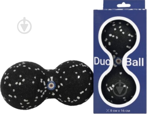 Масажний м'яч PhysioKit Duo Ball 8 х 16 см чорний (114m) - фото 1 Масажний м'яч PhysioKit Duo Ball 8 х 16 см чорний (114m) - фото 1
