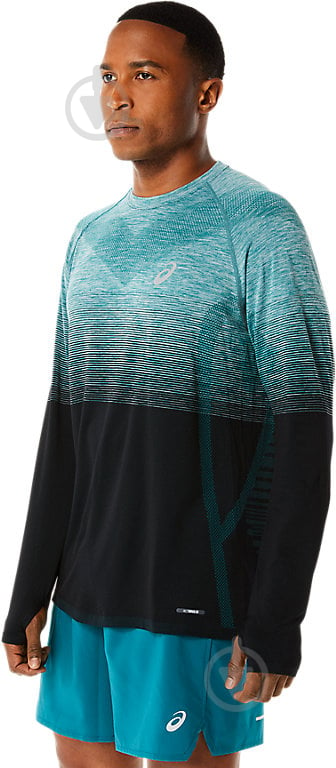 Футболка Asics SEAMLESS LS TOP 2011C394-301 р.XL чорно-зелений - фото 3