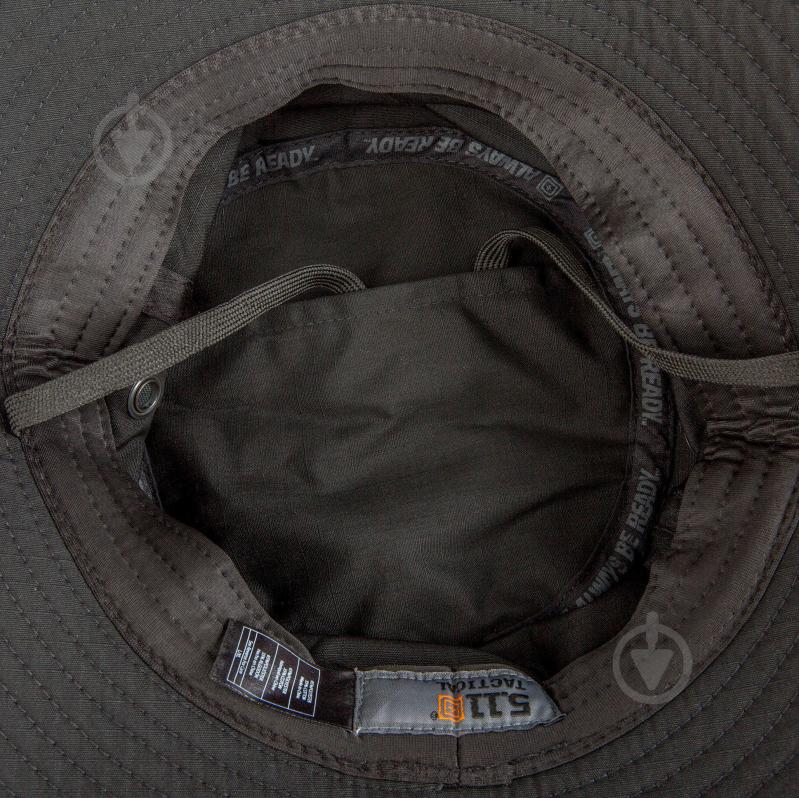 Панама 5.11 Tactical ТАКТИЧНА "BOONIE HAT" 89422 M/Lр. чорний - фото 3