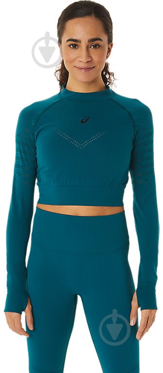 Футболка Asics SEAMLESS LS CROP TOP 2032C508-300 р.L синій - фото 1