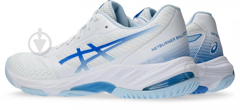 Кроссовки женские Asics NETBURNER BALLISTIC FF 3 1052A069-111 р.40,5 белые с голубым - фото 5