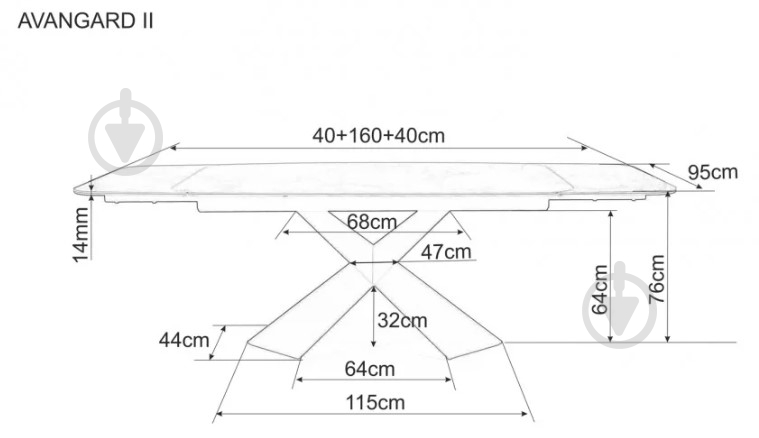 Стол обеденный Signal Meble AVANGARD II 1600(2400)x950x760мм черный/черный матовый - фото 5