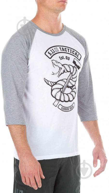 Футболка з довгим рукавом 5.11 Tactical Snake Sledge Raglan Tee 41211FJ р. M white - фото 2