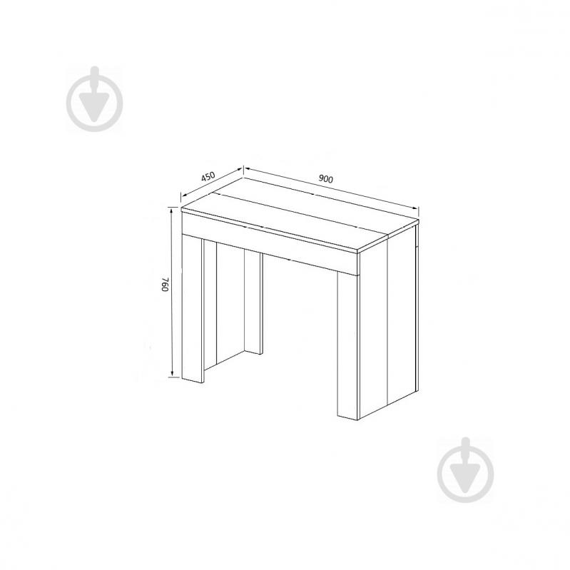 Стіл консольний розсувний 760х900х450 (2100) дуб сонома - фото 4