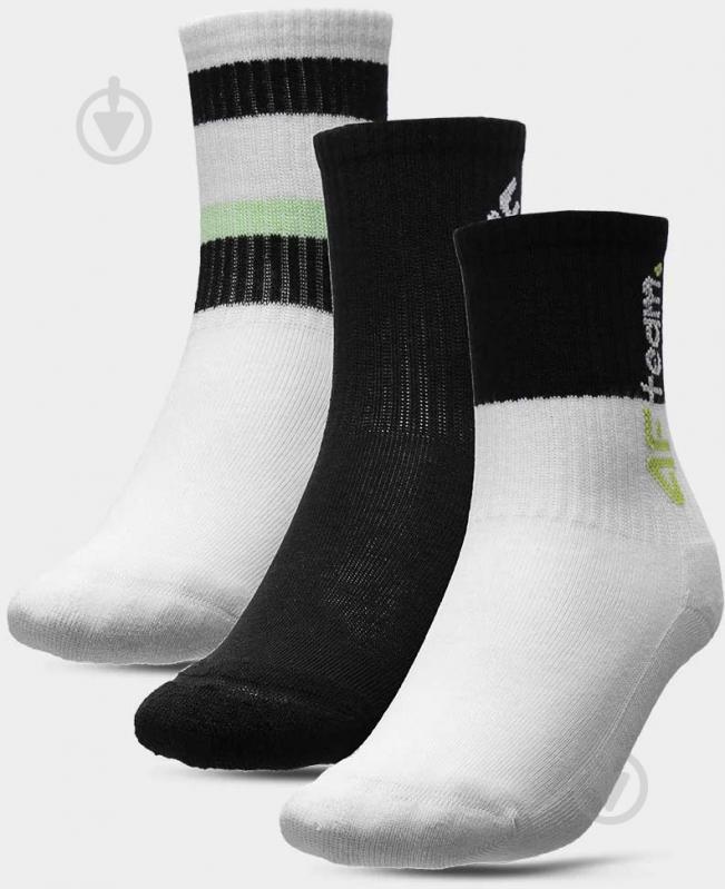 Шкарпетки 4F SOCKS CAS M059 (3pack) 4FJAW22USOCM059-90S р.32-35 білий/чорний 3 пари шт. - фото 1