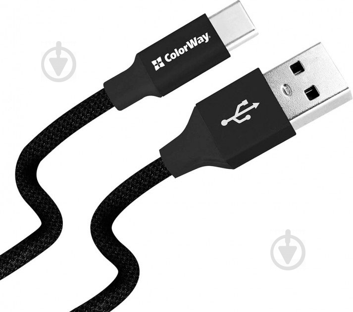 Кабель ColorWay USB - Type-C 2.4А 2 м черный - фото 4