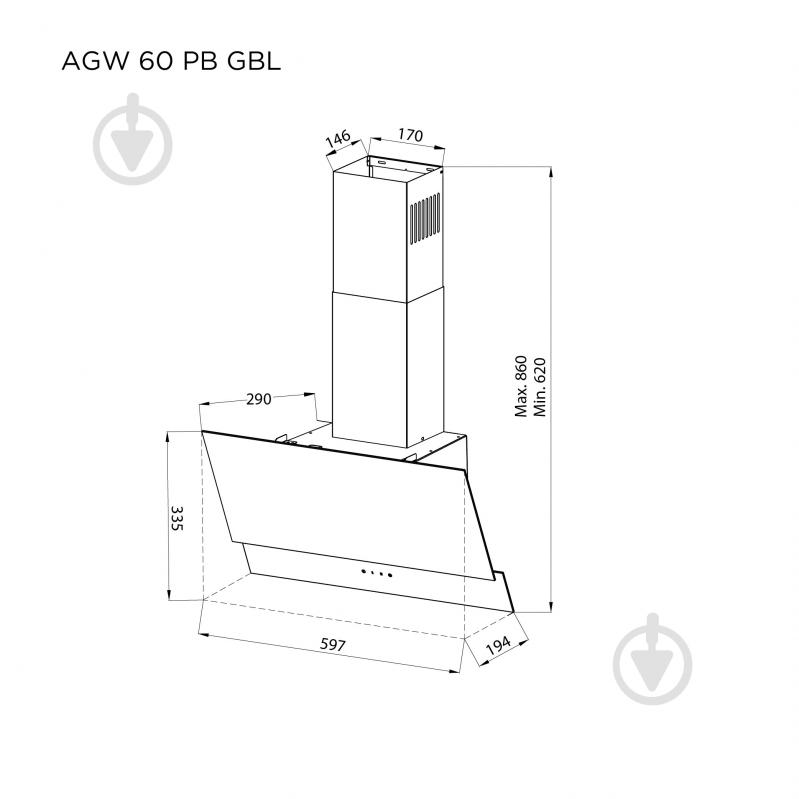 Вытяжка Pyramida AGW 60 PB GWH - фото 8 Вытяжка Pyramida AGW 60 PB GWH - фото 8