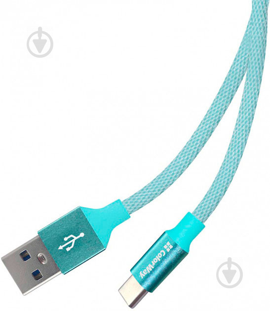 Кабель ColorWay USB - Type-C 2.4А 2 м мятный - фото 2