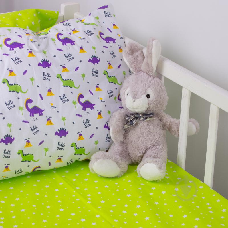 Комплект постільної білизни MirSon Бязь Kids Time 18-0001 Hello Dino 110х140 см різнокольоровий - фото 4