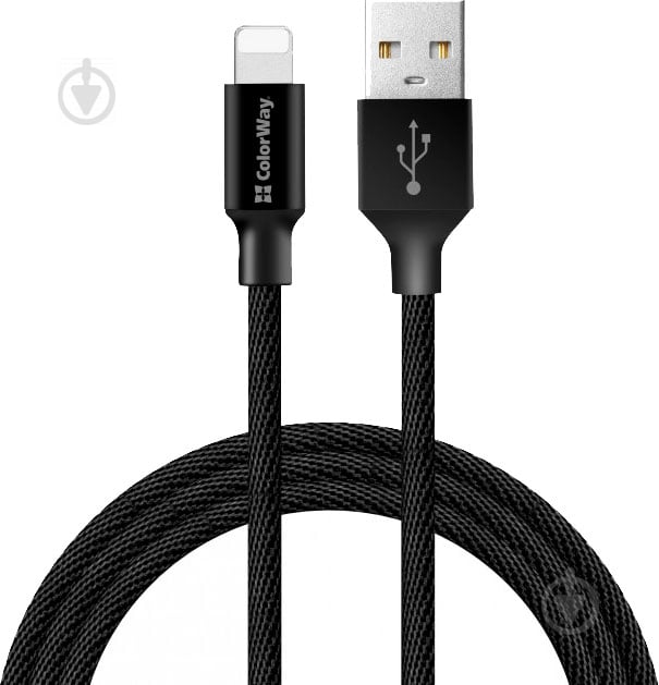 Кабель ColorWay USB - Apple Lightning 2.4А 2 м черный - фото 1