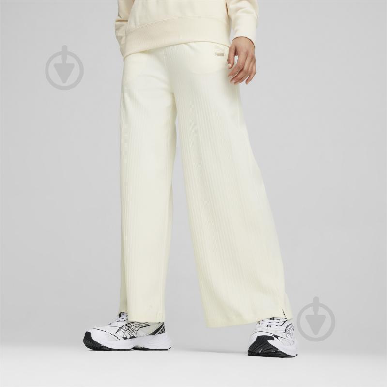 Штани Puma CLASSICS RIBBED RELAXED PANTS 62426866 р. L бежевий - фото 4