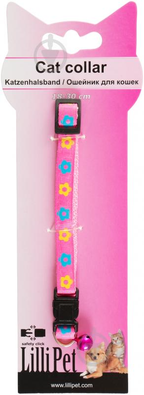 Нашийник Lilli Pet Cat Collar рожевий 1х18-30 см - фото 2