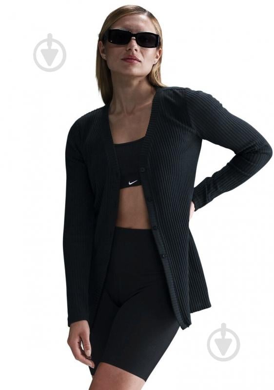 Кофта Nike W NSW NK CHLL KNT RIB CARDIGAN HJ1242-010 р.L чорний - фото 1