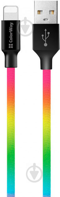 Кабель ColorWay USB - Apple Lightning (multicolor) 2.4 А 1 м різнокольоровий - фото 1